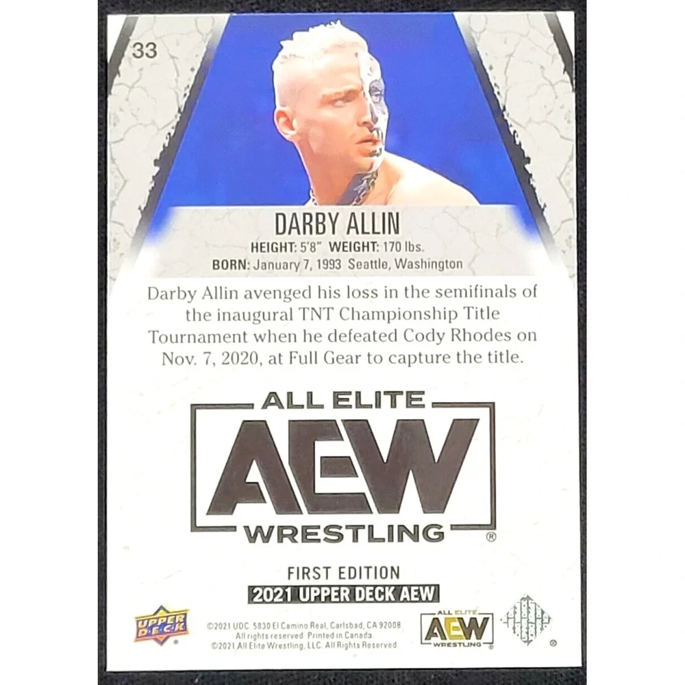 2021 UPPER‎ DECK AEW DARBY ALLIN PYRO